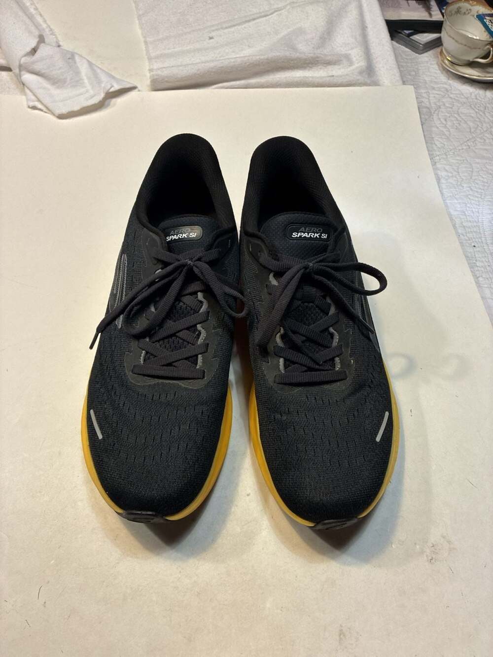 Skechers Aero Spark Sl Running Shoes Black Yellow Carbon Infused